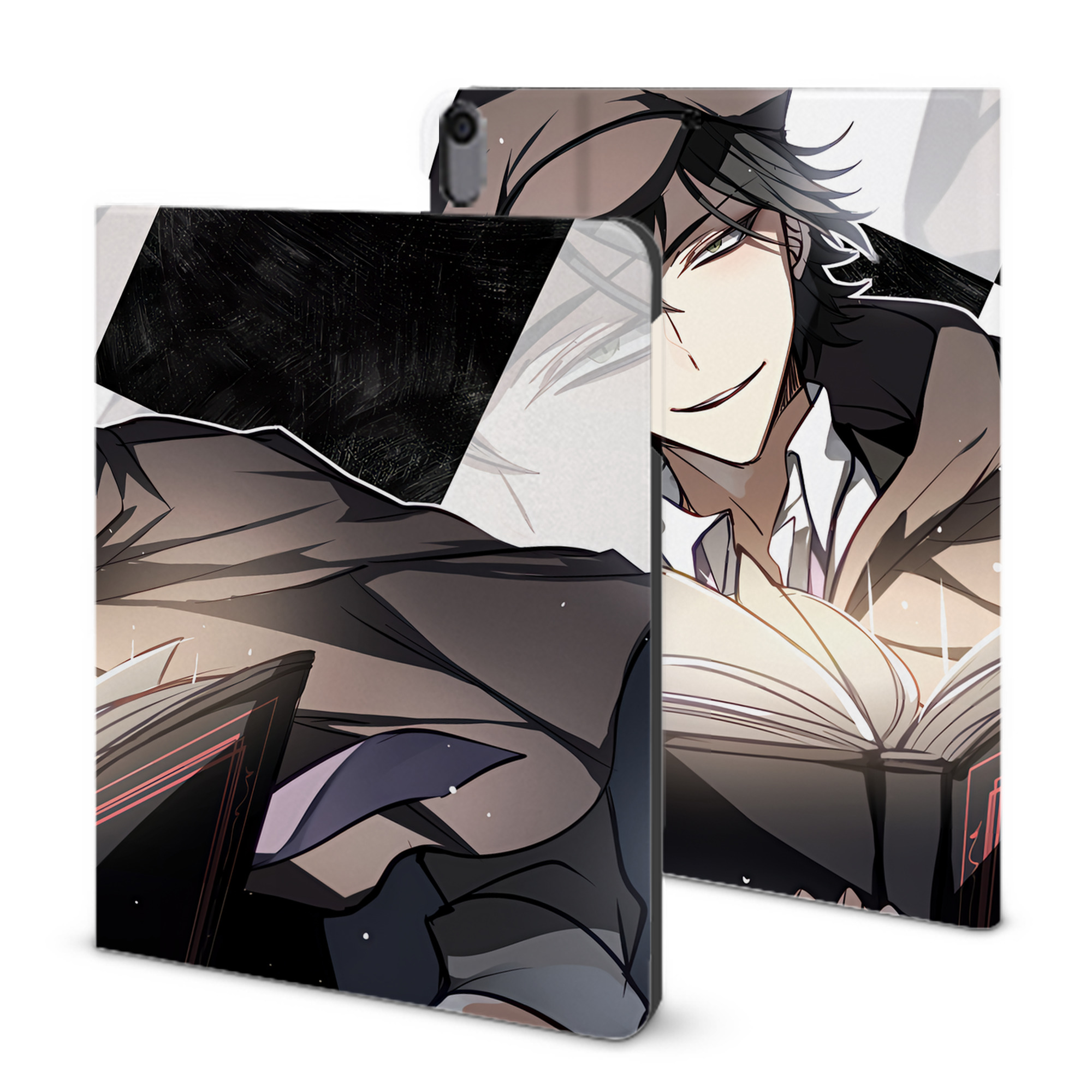 （画像用） 文豪ストレイドッグス Bungo Stray Dogs IPad ケース ブック型 PUレザー TPU 耐衝撃 軽量 薄型 ペン収納なし 全面保護 IPad 各モデル対応